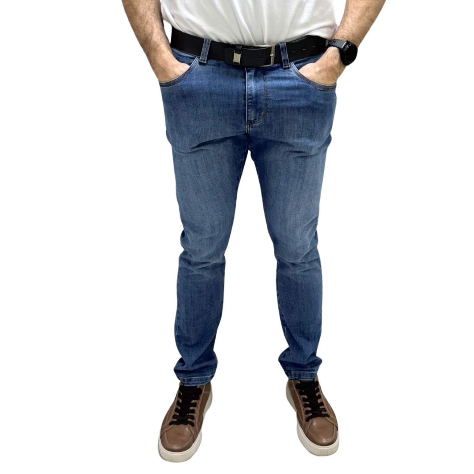 Calça Oyhan 46C4032 Skinny Nanjing Azul Marinho