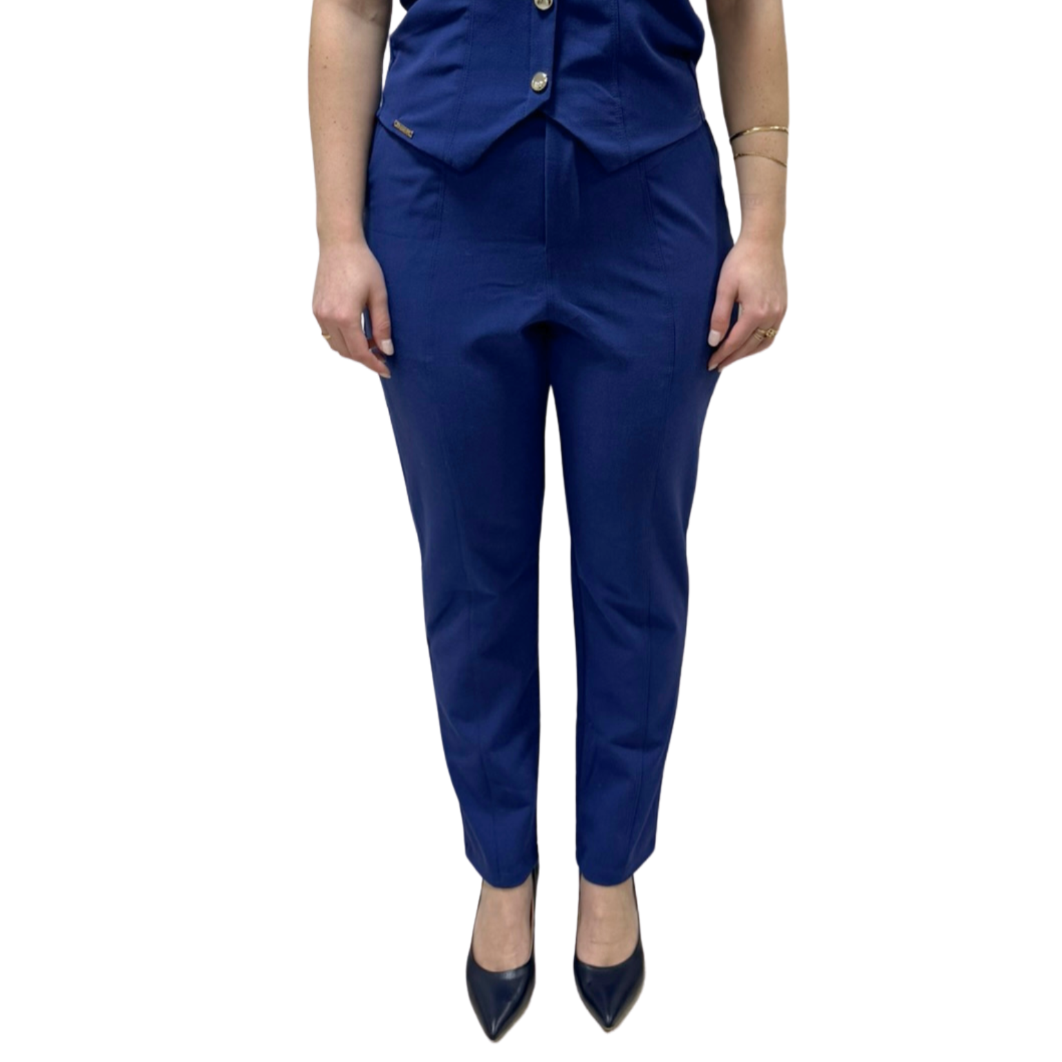 Calça Rosa Tatuada 10529 Armani Azul Marinho