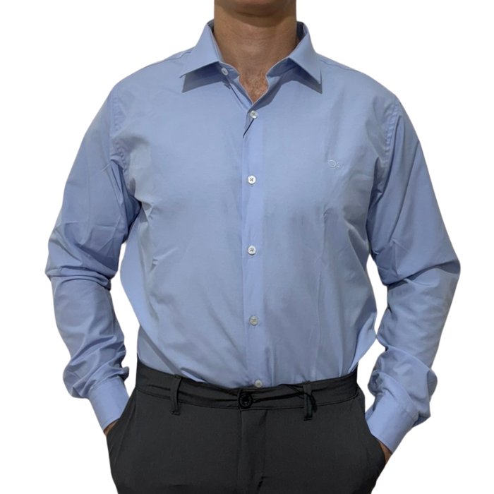 Camisa Ogochi 1520072 ML Slim Essencial Azul