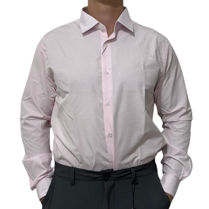 Camisa Ogochi 1520072 ML Slim Essencial Rosa