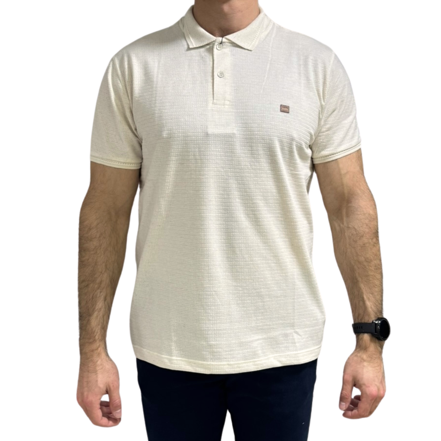 Camiseta Oyhan 46P1205 Regular Fit Tecido Linho Natural