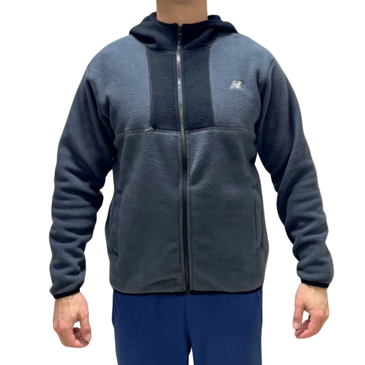 Casaco New Balance MJ43517B Fleece com Bolsos Internos Cinza