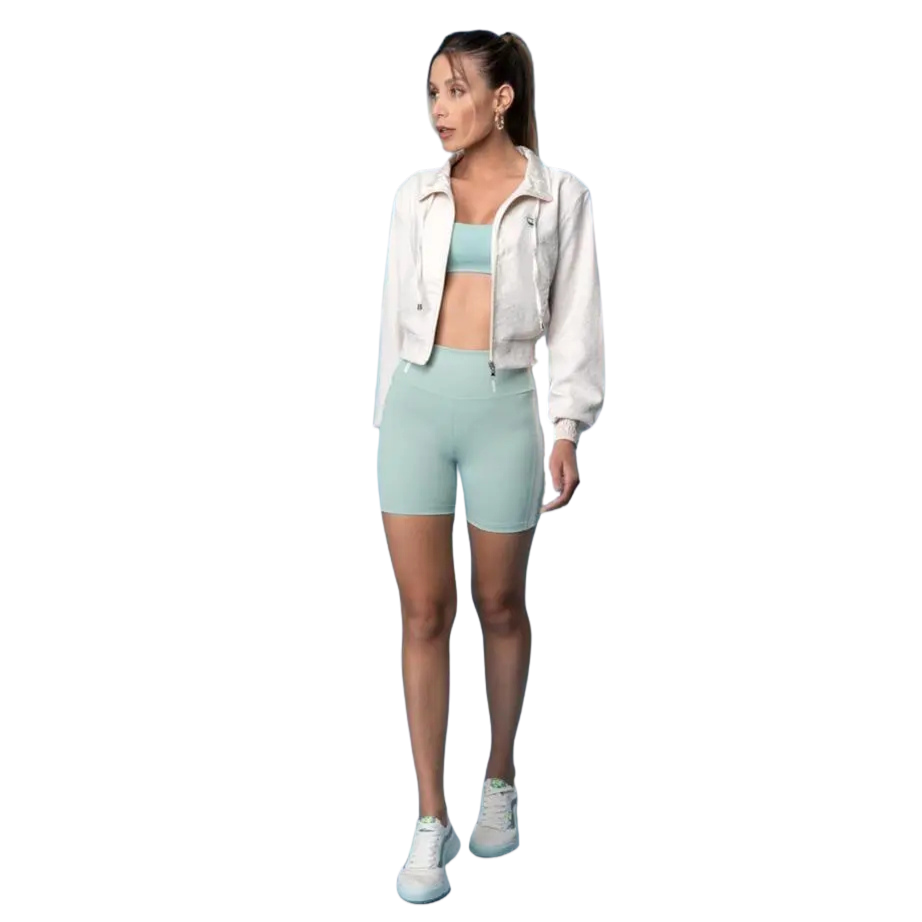 Jaqueta Rosa Tatuada 10677 Tecno Peach Cropped Champagne