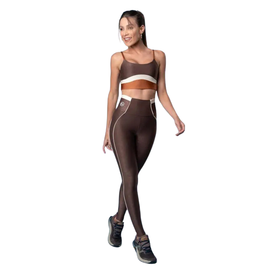 Legging Rosa Tatuada 1063802 Starshine com Vivo Color Café