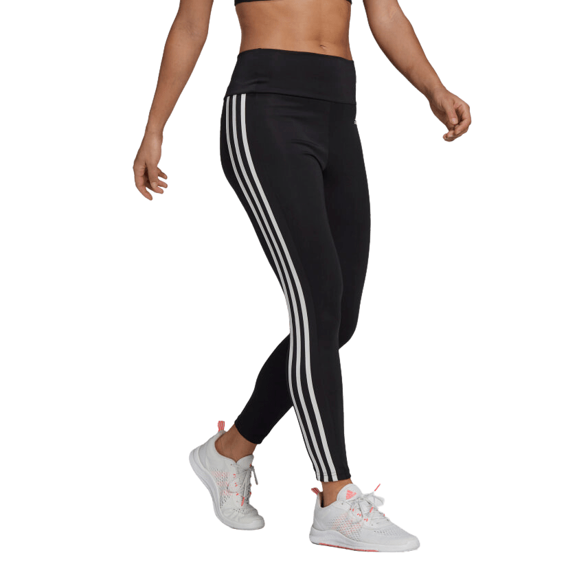 Leggings de fitness adidas AEROREADY 3-Stripes de cintura alta para