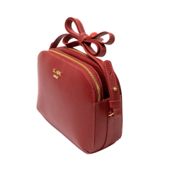 Bolsa Classe 3111 Camera Bag Couro Natural  Vermelho