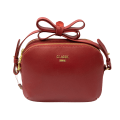 Bolsa Classe 3111 Camera Bag Couro Natural  Vermelho
