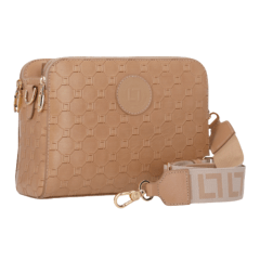 Bolsa Luz da Lua 10006111 Bella em Couro Natural Monograma