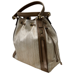 Bolsa Luz da Lua 10006643 Bucket em Couro Natural Mousse