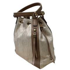 Bolsa Luz da Lua 10006643 Bucket em Couro Natural Mousse