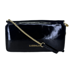 Bolsa Luz da Lua 2000580 Couro Natural Murano Verniz Preto