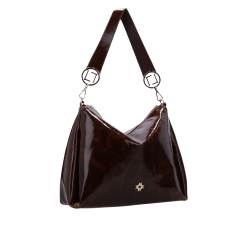 Bolsa Luz da Lua 2000631 Couro Natural Murano Verniz Café