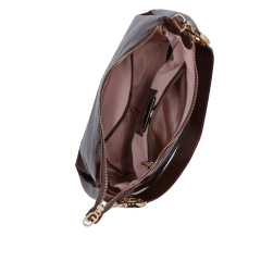 Bolsa Luz da Lua 2000631 Couro Natural Murano Verniz Café