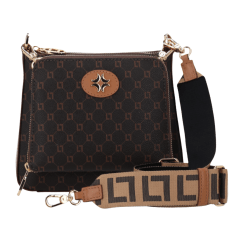Bolsa Luz da Lua 2000710 Couro Natural Mocca Monograma