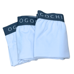 Kit Cueca Boxer Ogochi 20540003 3 Cuecas de Algodão Brancas