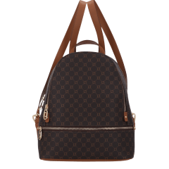 Mochila Luz da Lua MC-1018 Couro Natural Monograma Café