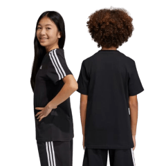 Camiseta Adidas HR6330 3 Listras Essential INFANTIL em Algodão Preto