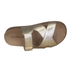 Chinelo ComfortFlex 2453402 Floter Metalizado Dourado