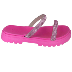 Chinelo Molekinha 2344.127 Papete com Strass Rosa