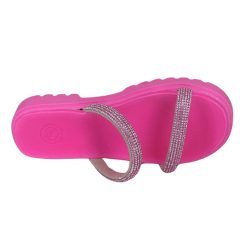 Chinelo Molekinha 2344.127 Papete com Strass Rosa