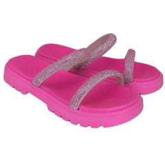 Chinelo Molekinha 2344.127 Papete com Strass Rosa