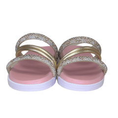 Chinelo Molekinha 2352.107 Papete com Strass Dourado