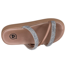 Chinelo Molekinha 2358.100 Papete com Strass Creme