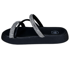 Chinelo Molekinha 2358.100 Papete com Strass Preto