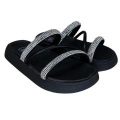 Chinelo Molekinha 2358.100 Papete com Strass Preto