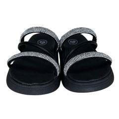 Chinelo Molekinha 2358.100 Papete com Strass Preto