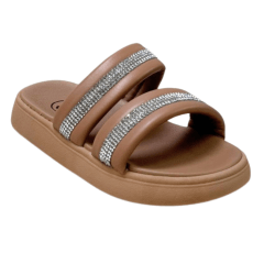 Chinelo Molekinha 2358.117 Papete Napa Suprema com Strass