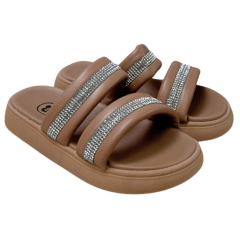 Chinelo Molekinha 2358.117 Papete Napa Suprema com Strass