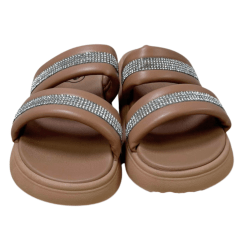 Chinelo Molekinha 2358.117 Papete Napa Suprema com Strass