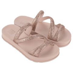 Chinelo Zaxy Glitter 19008 Nude Claro