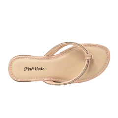 Chinelo Pink Cats V1341 Cosmopolitan Nude com Strass