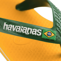 Sandália Havaianas New Baby Brasil Classics Amarelo/Verde
