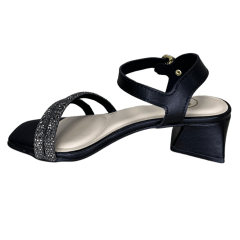 Sandália Molekinha 2347.107 Metal Glamour com Strass Preto