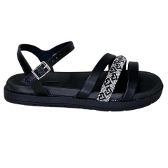 Sandália Molekinha 2352.113 Papete com Strass Preto Sandália Molekinha 2352.113 Papete com Strass Preto