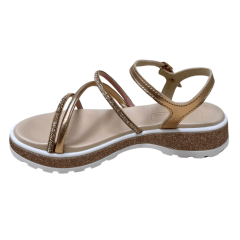 Sandália Molekinha 2361.205 Glitter Dourado
