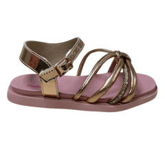 Sandália Molekinha 2714.229 Metalizado Glam Rose
