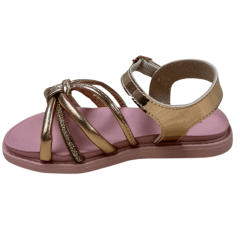 Sandália Molekinha 2714.229 Metalizado Glam Rose