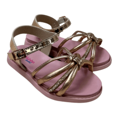 Sandália Molekinha 2714.229 Metalizado Glam Rose