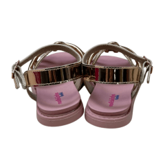 Sandália Molekinha 2714.229 Metalizado Glam Rose