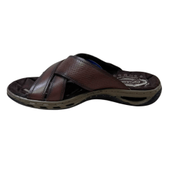 Chinelo Pegada 131675-01 Couro Natural Anilina Pinhão