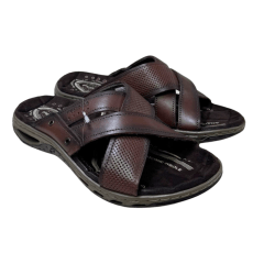 Chinelo Pegada 131675-01 Couro Natural Anilina Pinhão