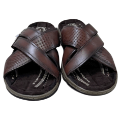 Chinelo Pegada 131675-01 Couro Natural Anilina Pinhão