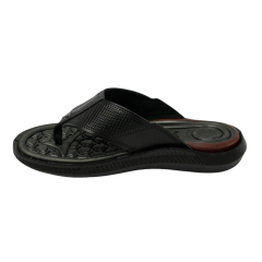 Chinelo Pegada 133159-03 Couro Natural Anilina Preto