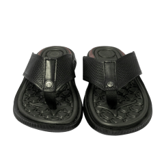 Chinelo Pegada 133159-03 Couro Natural Anilina Preto