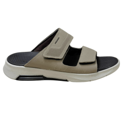 Chinelo Pegada 134704-08 Couro Textura Jeans Areia