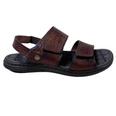 Sandália Pegada 131288-01 2 em 1 faz chinelo Couro Pinhão